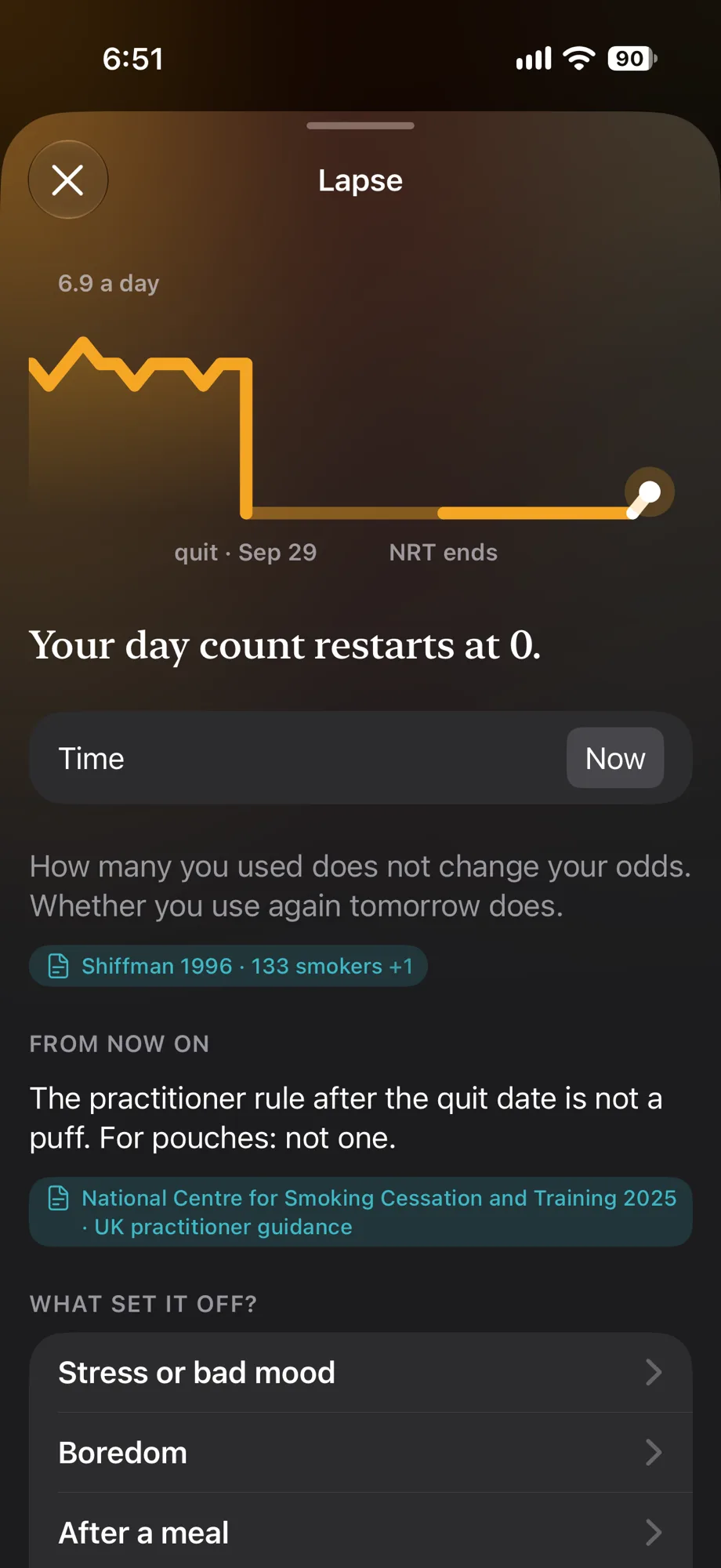 Lapse sheet: the day count restarts at 0, how many you used does not change your odds, what set it off
