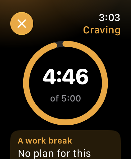 Watch craving timer at 4:46